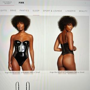 Victoria’s Secret – faux patent leather lace balconette teddy - medium